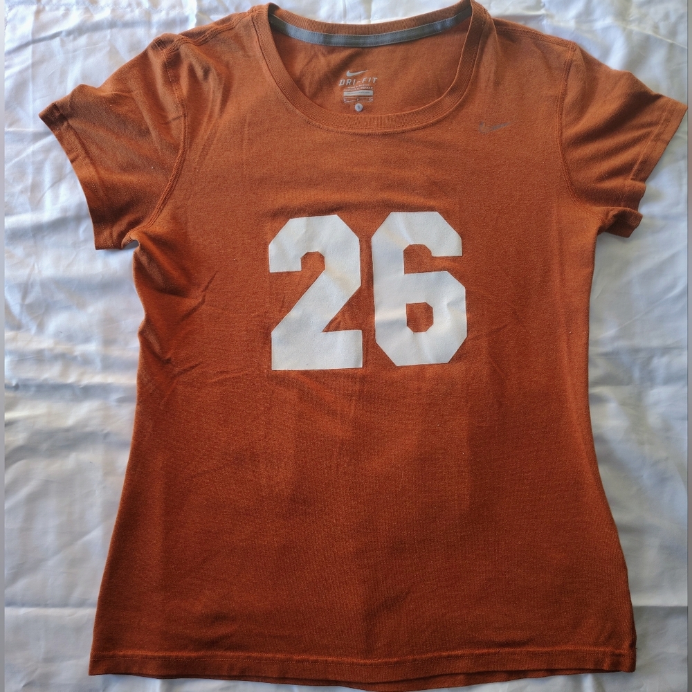 Nike ,Orange Fitted Short Sleeve,Dry Fit Tee,Pre Loved